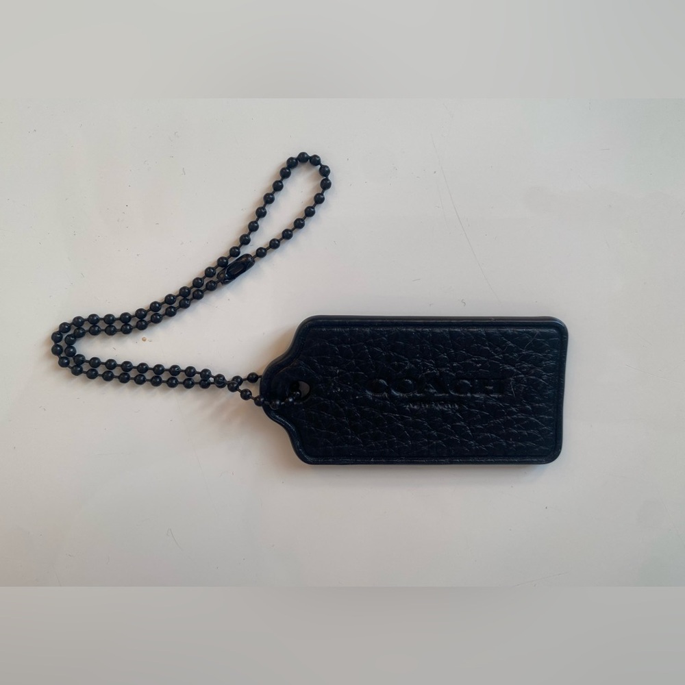 Coach Black Leather  Tag